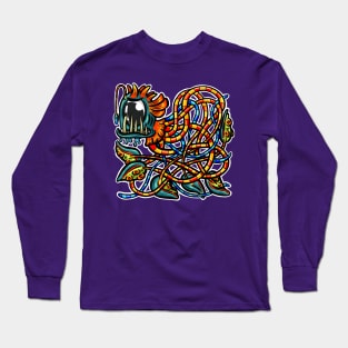 Cute Octopus Tentacle Logo Illustration Cartoon Character Long Sleeve T-Shirt